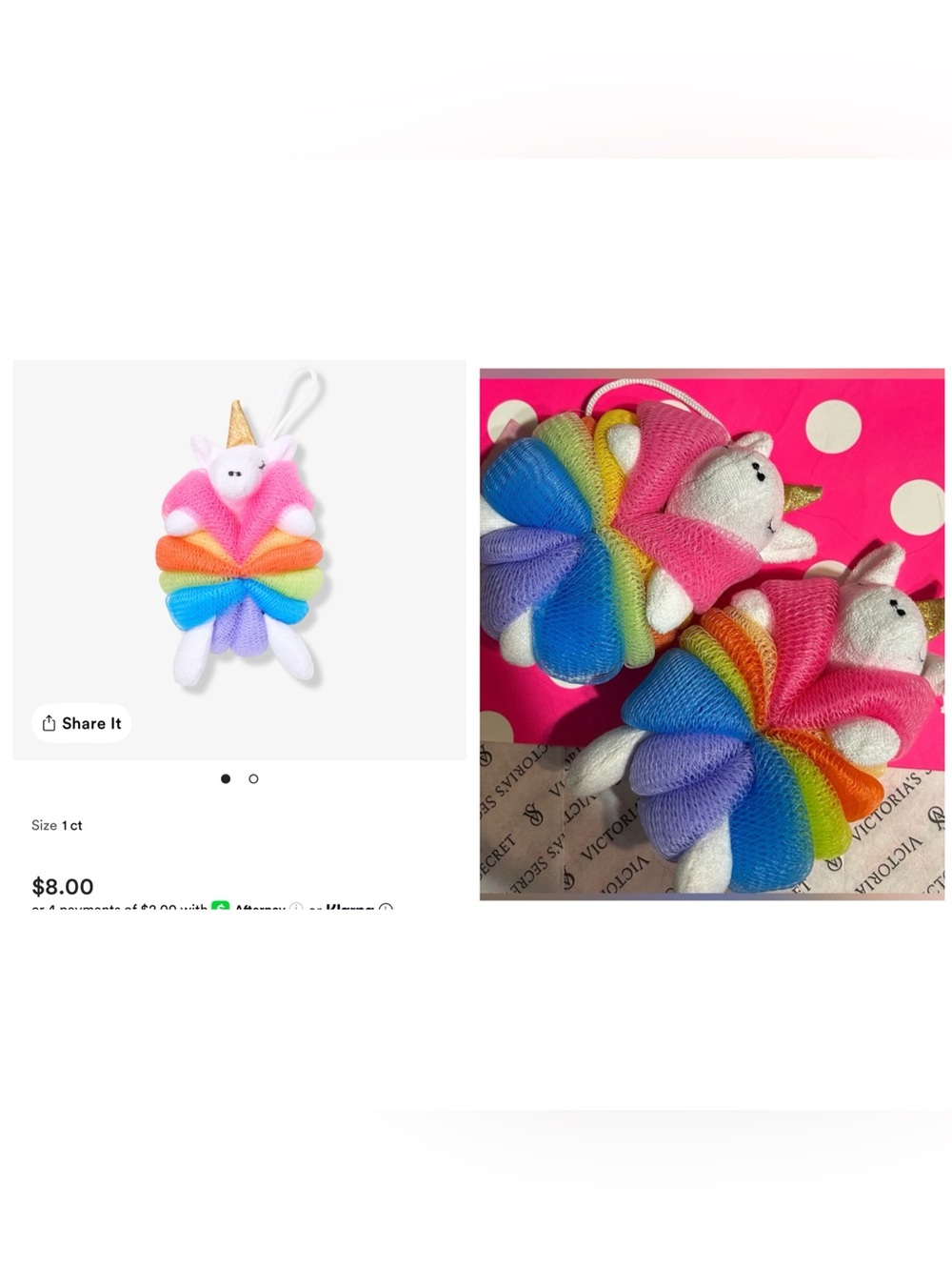 2 Rainbow Unicorn ULTA Bath sponges